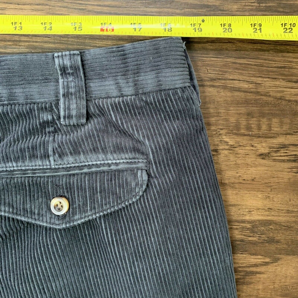 LL Bean Mens 38X34 (37X31.5) Corduroy Blue Navy Pants Pleated Outdoor High Rise - Picture 5 of 12